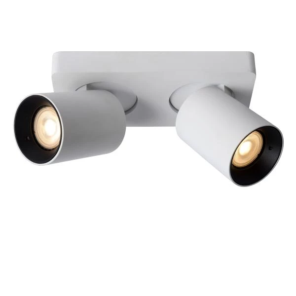 Lucide NIGEL - Spot plafond - LED Dim to warm - GU10 - 2x5W 2200K/3000K - Blanc - détail 1